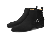 Hopper Buckle Boot in Black Shield Suede