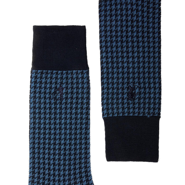 Houndstooth Socks - Blue