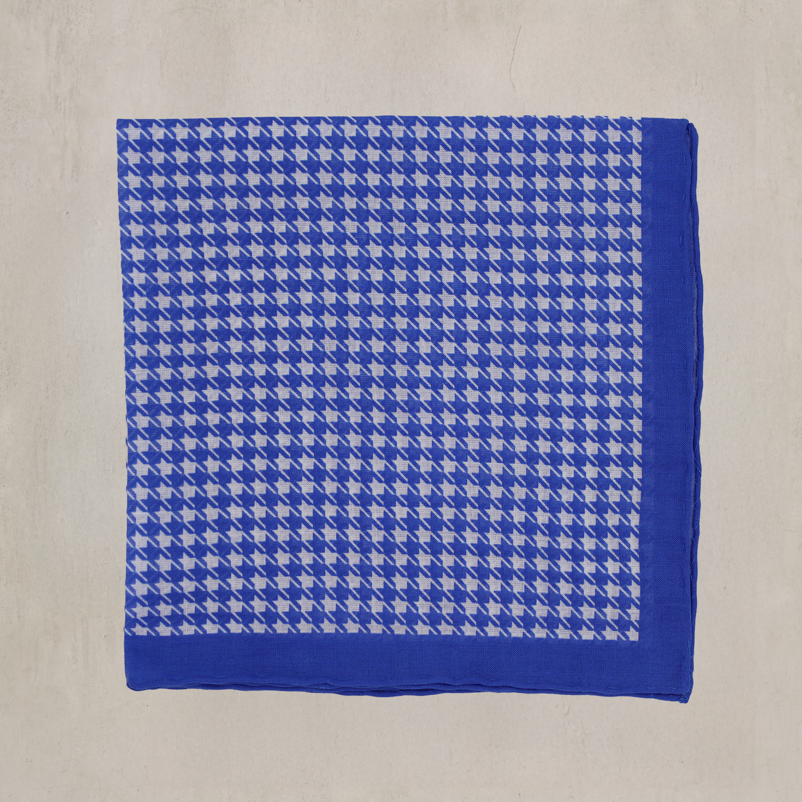 Houndstooth Print Cotton Pocket Square In