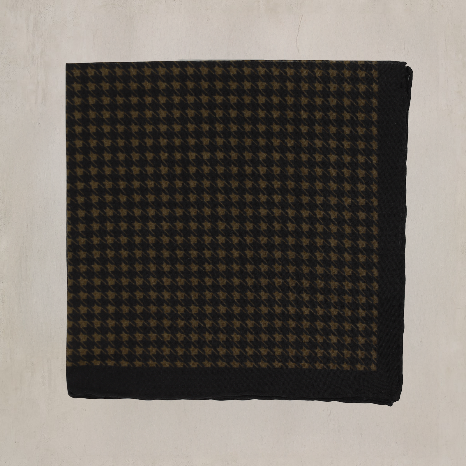 Houndstooth Print Cotton Pocket Square In