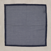 Houndstooth Print Cotton Pocket Square In