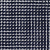 Houndstooth Print Cotton Pocket Square in Navy