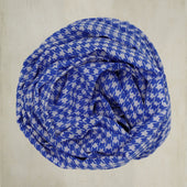 Houndstooth Print Cotton Scarf in Blue