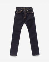 25oz Selvedge Denim Slim Tapered Cut Jeans - Indigo/Black