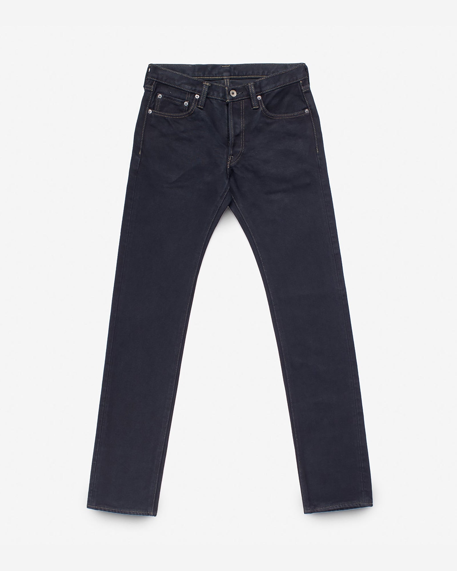 21oz Selvedge Denim Slim Tapered Cut Jeans - Indigo Overdyed Black