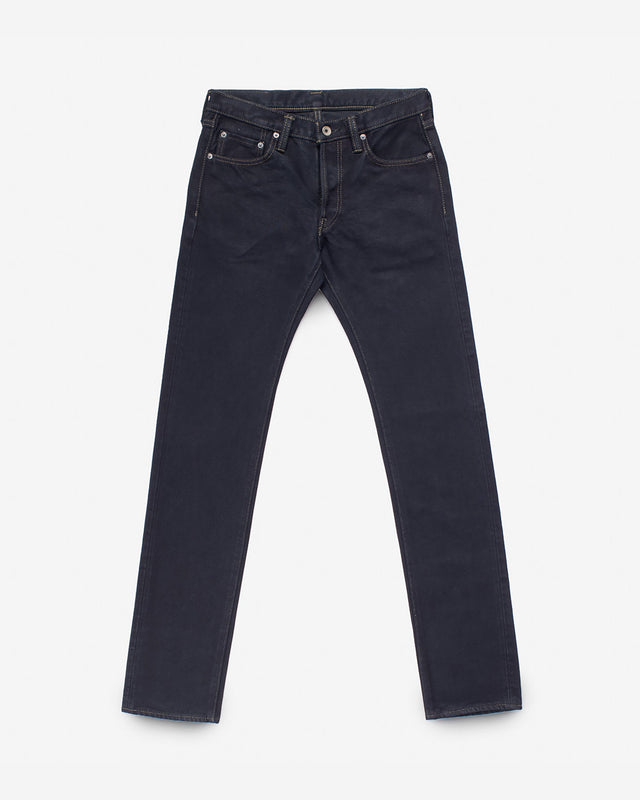 21oz Selvedge Denim Slim Tapered Cut Jeans - Indigo Overdyed Black