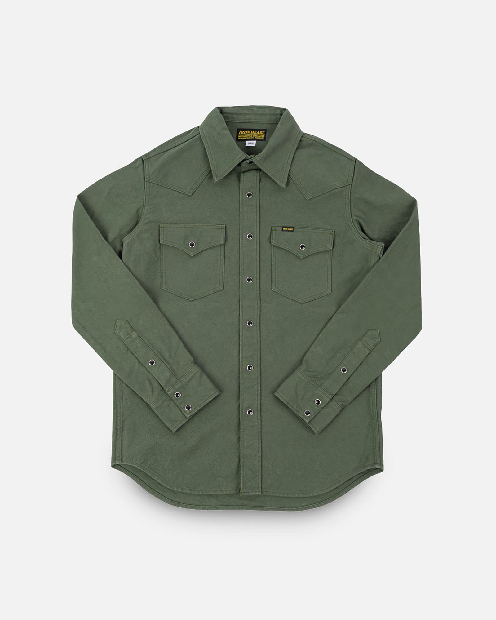 13oz Military Serge Western Shirt - Olive Drab Green