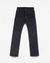 14oz Selvedge Denim Slim Straight Cut Jeans - Indigo Overdyed Black