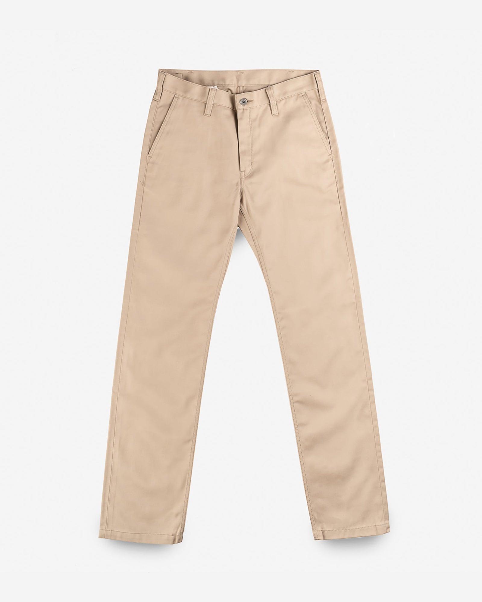 9oz Mercerised Selvedge Cotton Straight Cut Chinos - Khaki