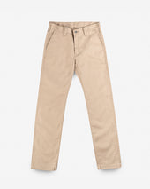 9oz Mercerised Selvedge Cotton Straight Cut Chinos - Khaki