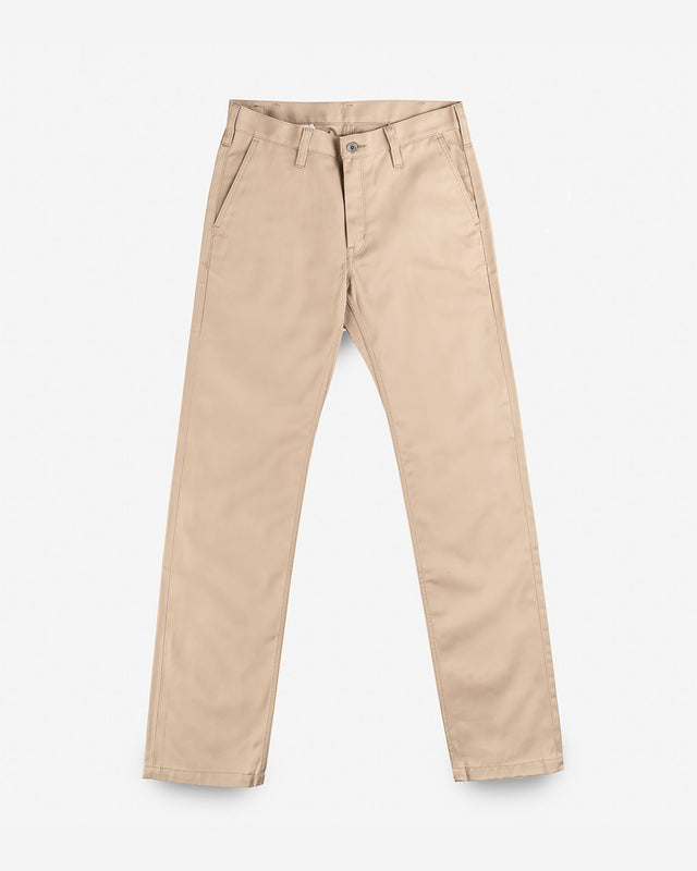 9oz Mercerised Selvedge Cotton Straight Cut Chinos - Khaki