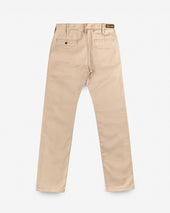 9oz Mercerised Selvedge Cotton Straight Cut Chinos - Khaki