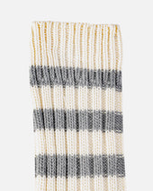 Decka Heavyweight Socks / Stripes - Ivory x Grey