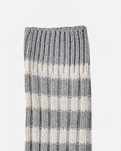 Decka Heavyweight Socks / Stripes - Grey x Ivory