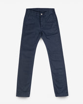 9oz Mercerised Selvedge Cotton Slim Tapered Chinos - Navy