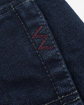 14oz Broken Twill Selvedge Denim Straight Cut Jeans - Indigo Overdyed Black
