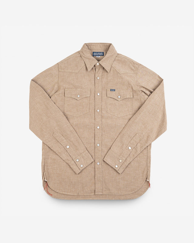 10oz Selvedge Chambray Western Shirt - Khaki