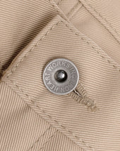 9oz Mercerised Selvedge Cotton Straight Cut Chinos - Khaki