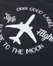 OGL 6.2oz Ringspun T-shirt - Silkscreen Printed 'Fly Me To The Moon' - Charcoal