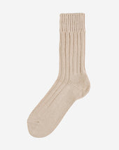 Decka Cased Heavyweight Plain Socks - Ecru