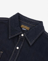 12oz Selvedge Denim Work Shirt With Snaps - Indigo Overdyed Black
