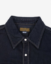12oz Selvedge Denim Work Shirt With Snaps - Indigo Overdyed Black