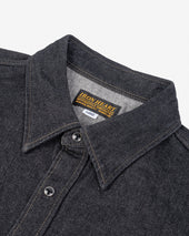 12oz Selvedge Denim Work Shirt With Snaps - Black
