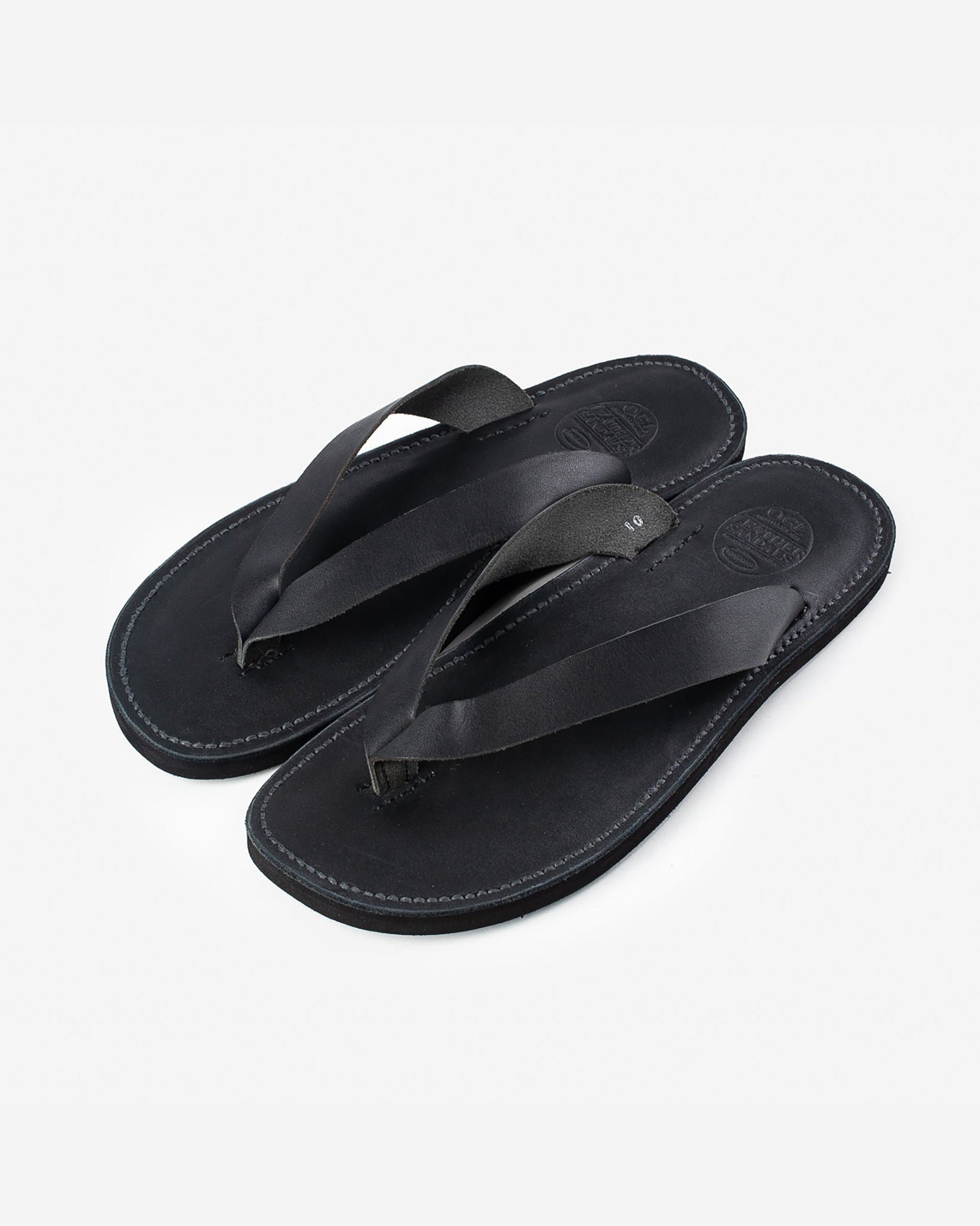 OGL X Dr. Sole Leather Thong Sandals - Black