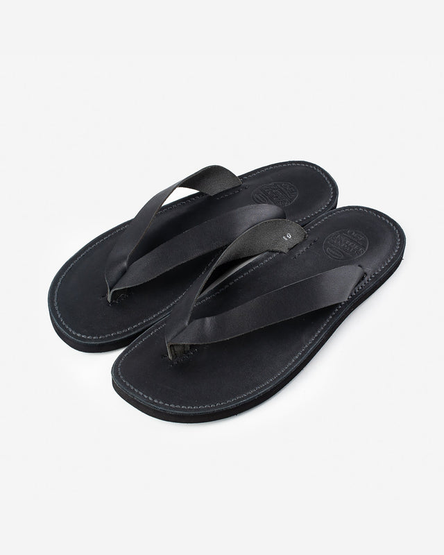OGL X Dr. Sole Leather Thong Sandals - Black