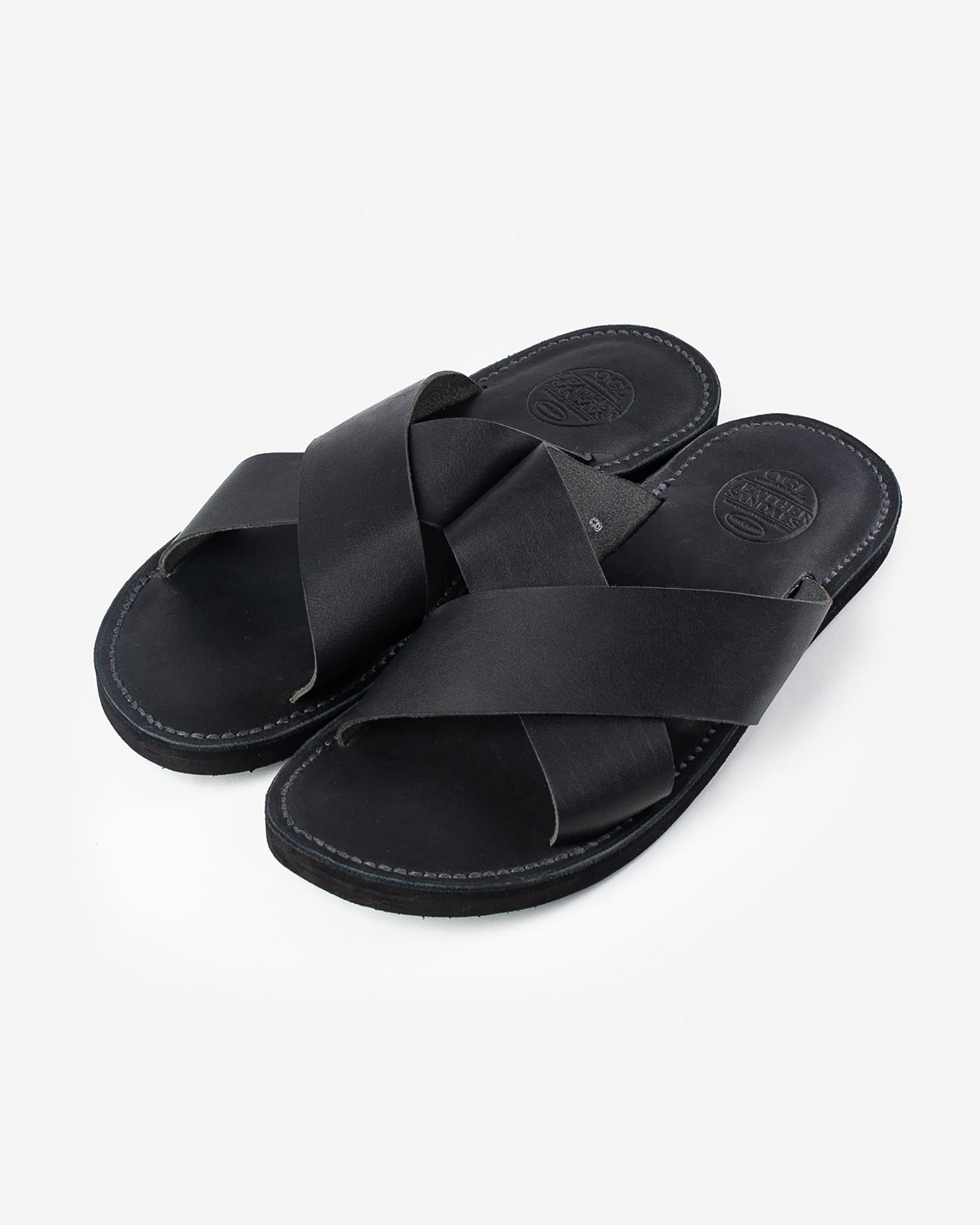 OGL X Dr. Sole Leather Cross Sandals - Black