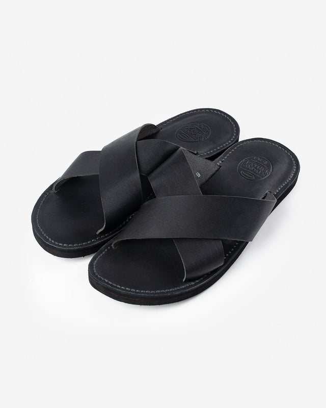 OGL X Dr. Sole Leather Cross Sandals - Black