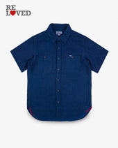 5oz Double Gauze Short Sleeved Work Shirt - Indigo (IHSH-417-IND) Size Large