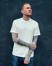 6.5oz Loopwheel Crew Neck T-Shirt with longer body - White