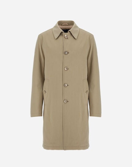 Stretch Cotton Velvet And Monogram Raincoat