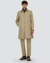 Stretch Cotton Velvet And Monogram Raincoat