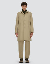 Stretch Cotton Velvet And Monogram Raincoat