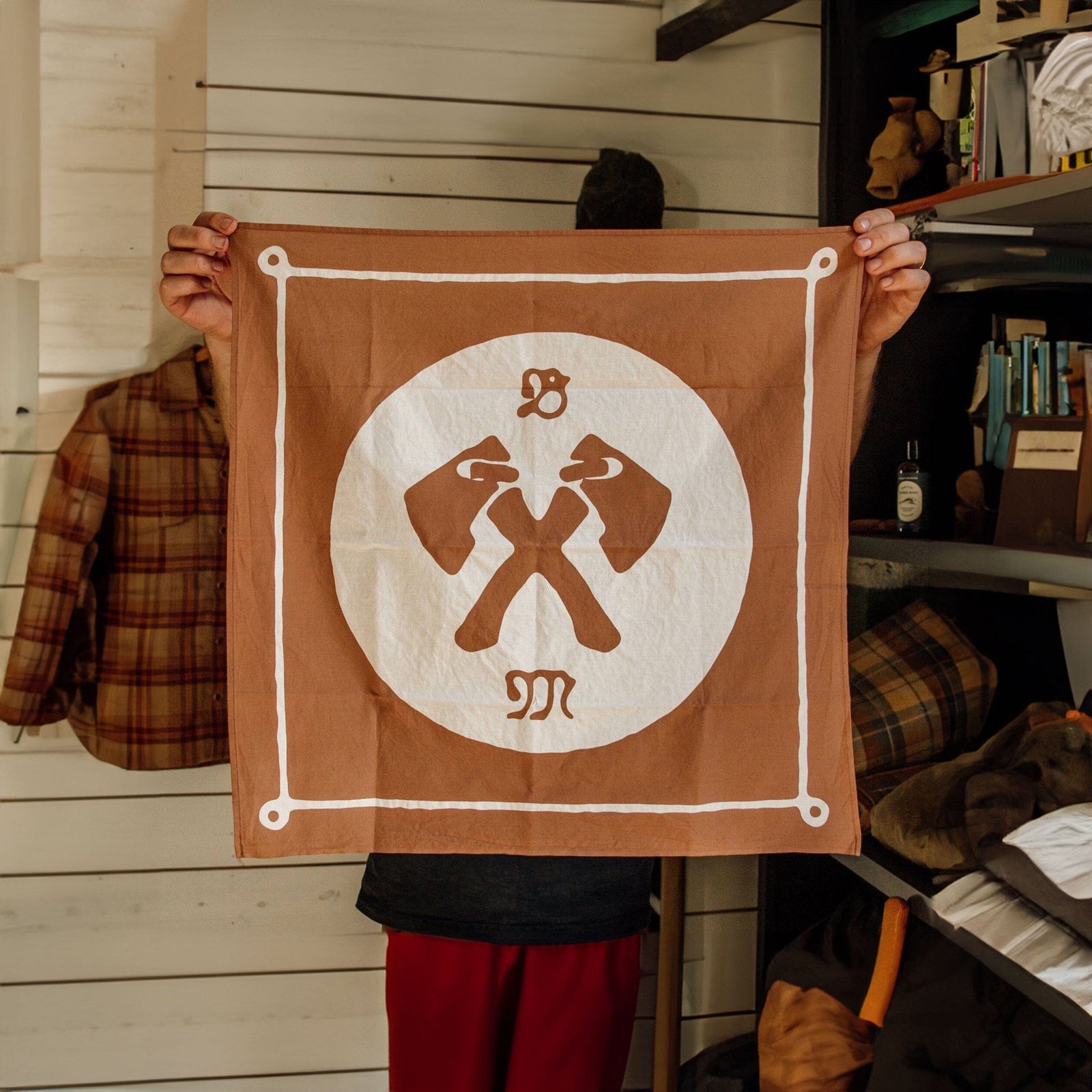 Axe Bandana - Japanese Selvedge - Tobacco