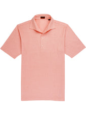Short Sleeve One Piece Collar Orange Polo - Davis Fit (Slim)