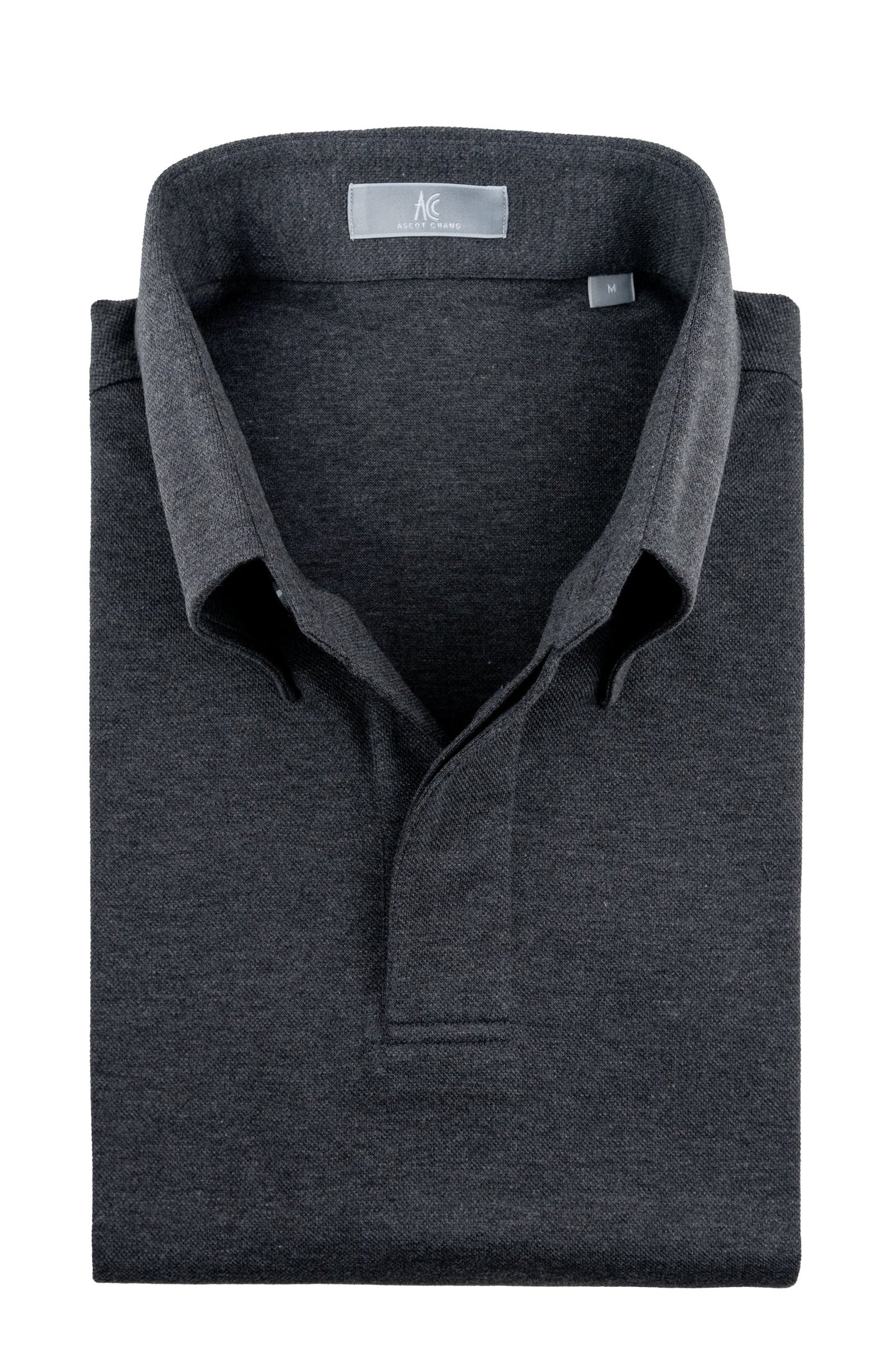 Charcoal Button Down Collar Polo Short Sleeve Davis Fit