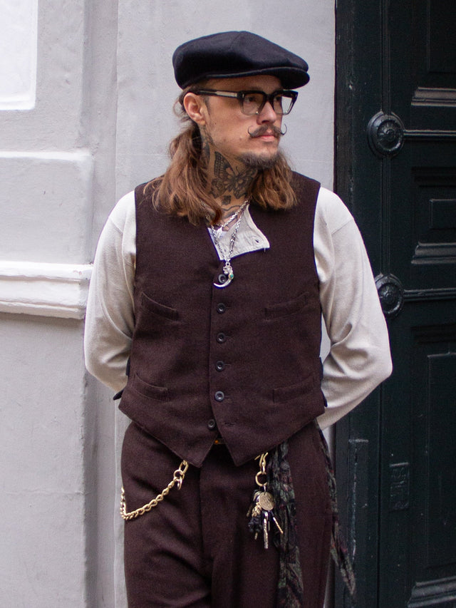 Belafonte Ragtime, Service Vest Worn Wool Yarn 29-3 , Brown