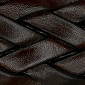 Woven Leather Belt In Dark Brown