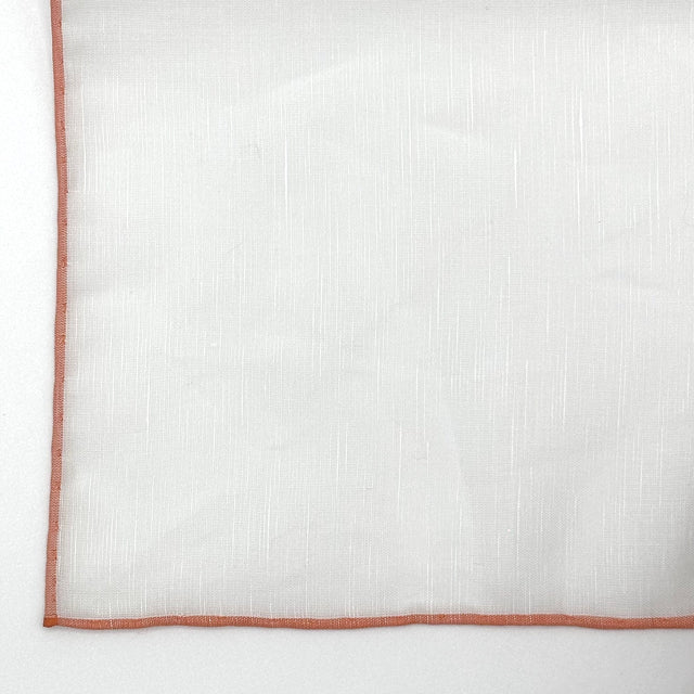 Linen And Cotton Pocket Square With Orange Edge