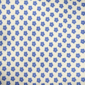 Small Floral Print Tie In Off White