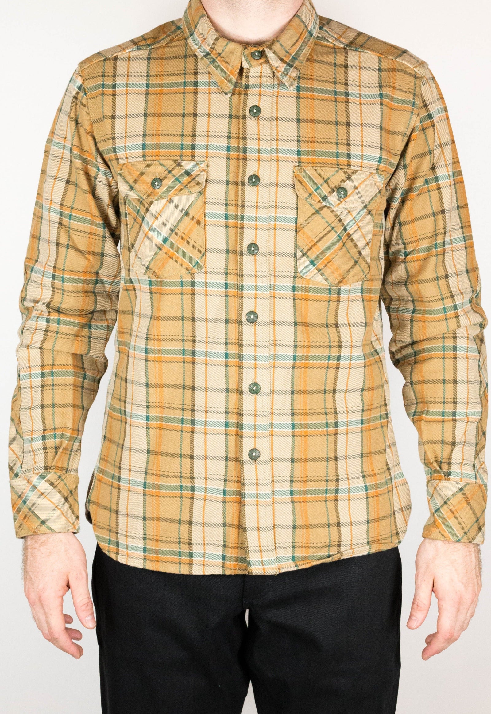 Desert Heavyweight Tartan Twill Work Shirt With Lf Buttons