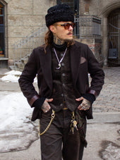 Belafonte Ragtime Clothing, Bootleg Broadway Jacket 29-12, Brown Melton/ Brown Horsehide