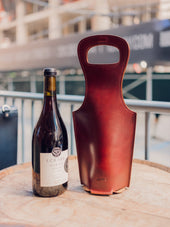 No. 520 Leather Wine Tote, Tan