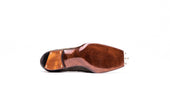 Monk Loafer With Hand Stitched Apron In Dark Military Green Suede Leather