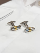 Boutons De Manchette Cylindre Argent D Tail Dor