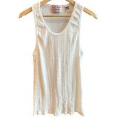 White Wakayama Japanese Drop Needle Tank Top