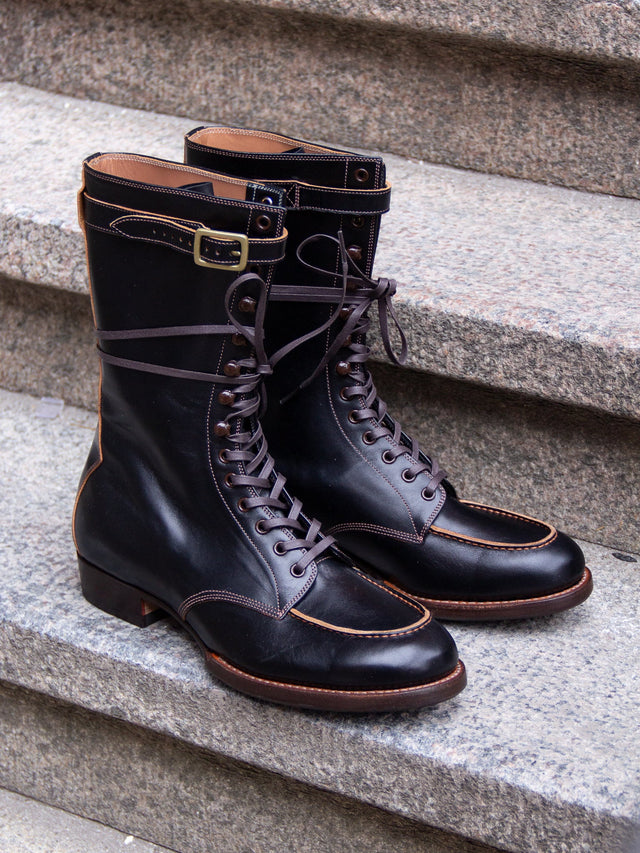 The 2 Monkeys, Grand Sportif, Black Teacore Front Quarter Horsehide